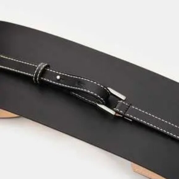 LAFAYETTE 148 NEW YORK VACHETTA LEATHER WRAP OBI BELT BLACK NWOT MED